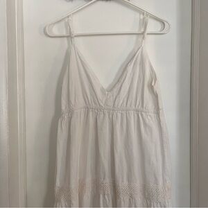 White Cotton/Linen Maxi Dress